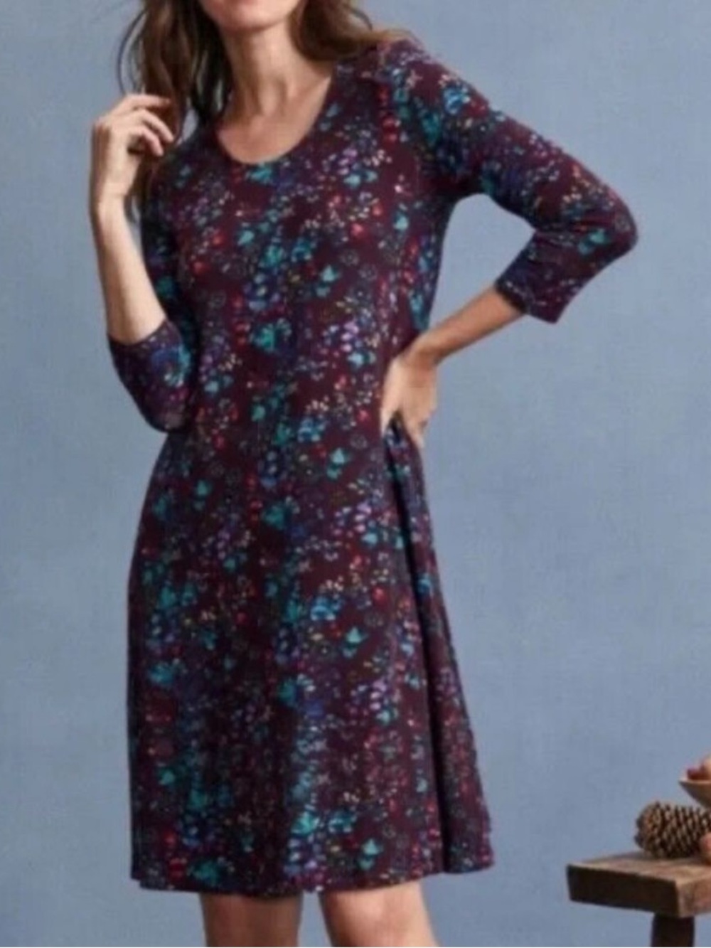 Garnet Hill Seamed Knit Trapeze Dress Large NEW Sophisticated Comfort